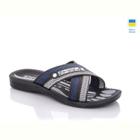 Шлепки DeMur TRK2026-2-STL синій-сірий