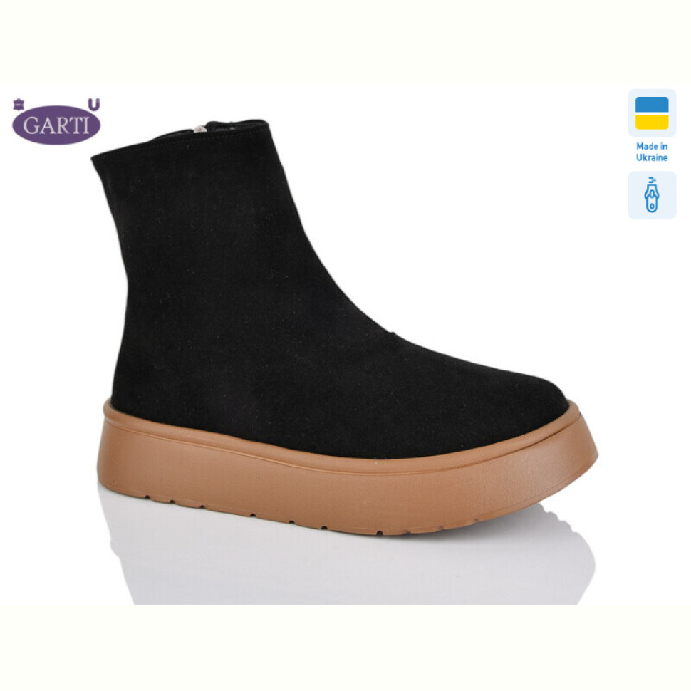Ботинки Garti 445 чорний замш-корич
