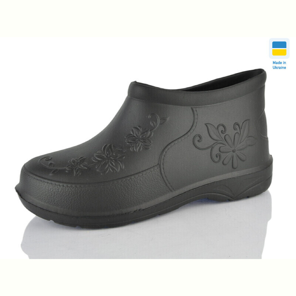 Галоши Lot Shoes Квітка холодний чорні