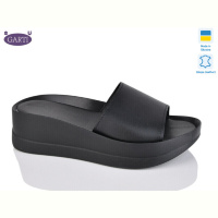 Шлепки Garti 0133 чорна шкіра