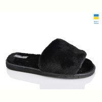 Тапки Lot Shoes Кімнатні капці хутро чорний