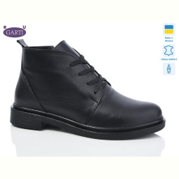 Ботинки Garti 291 чорна шкіра байка