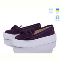 Слипоны G-Aira 571 фіолет біл. Под заказ