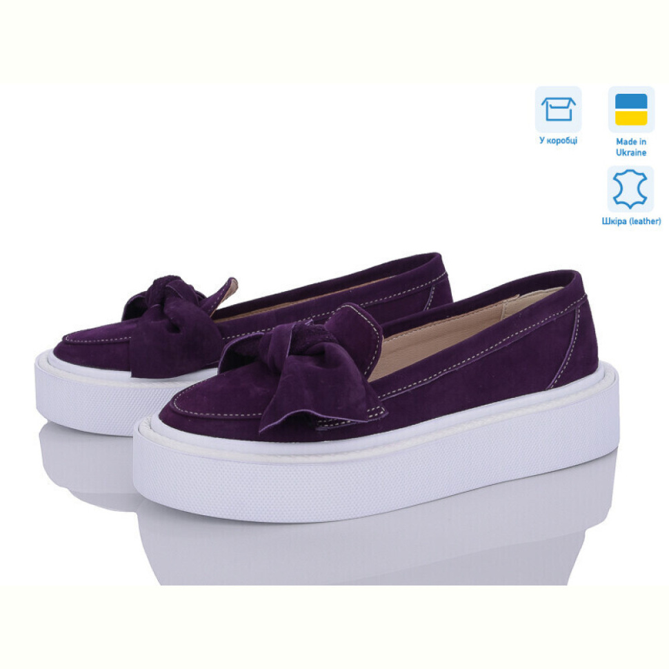 Слипоны G-Aira 571 фіолет біл. Под заказ