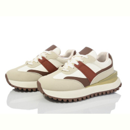 Кроссовки Violeta 149-63 beige-red