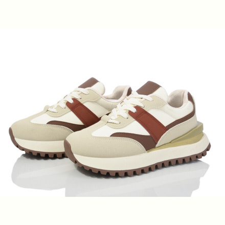 Кроссовки Violeta 149-63 beige-red