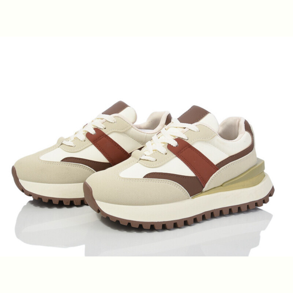 Кроссовки Violeta 149-63 beige-red