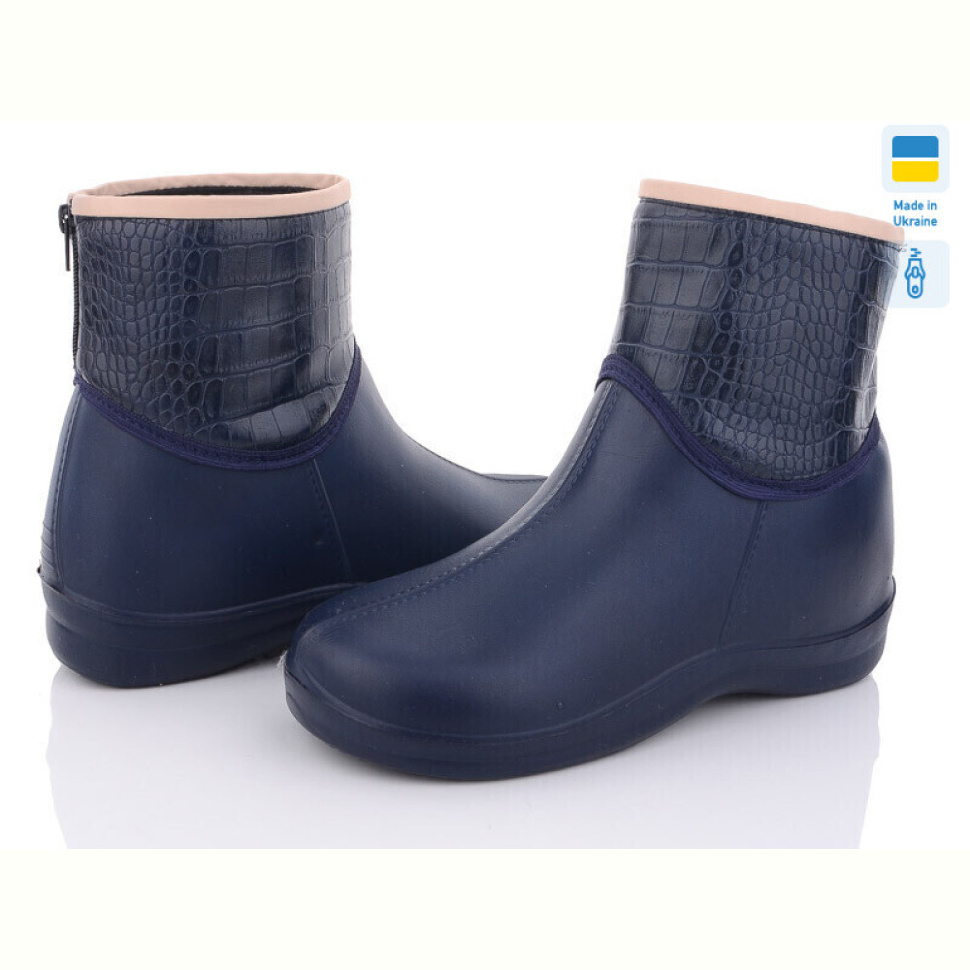 Сапоги из пены Selena D33 синій кож/зам З/З Сапоги из пены Selena D33 синій кож/зам З/З