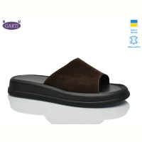 Шлепки Garti 0197 коричневий замш