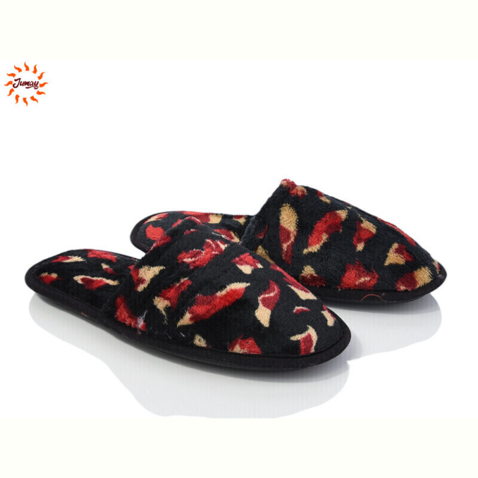 Тапки Jumay Капці чорний-червоний