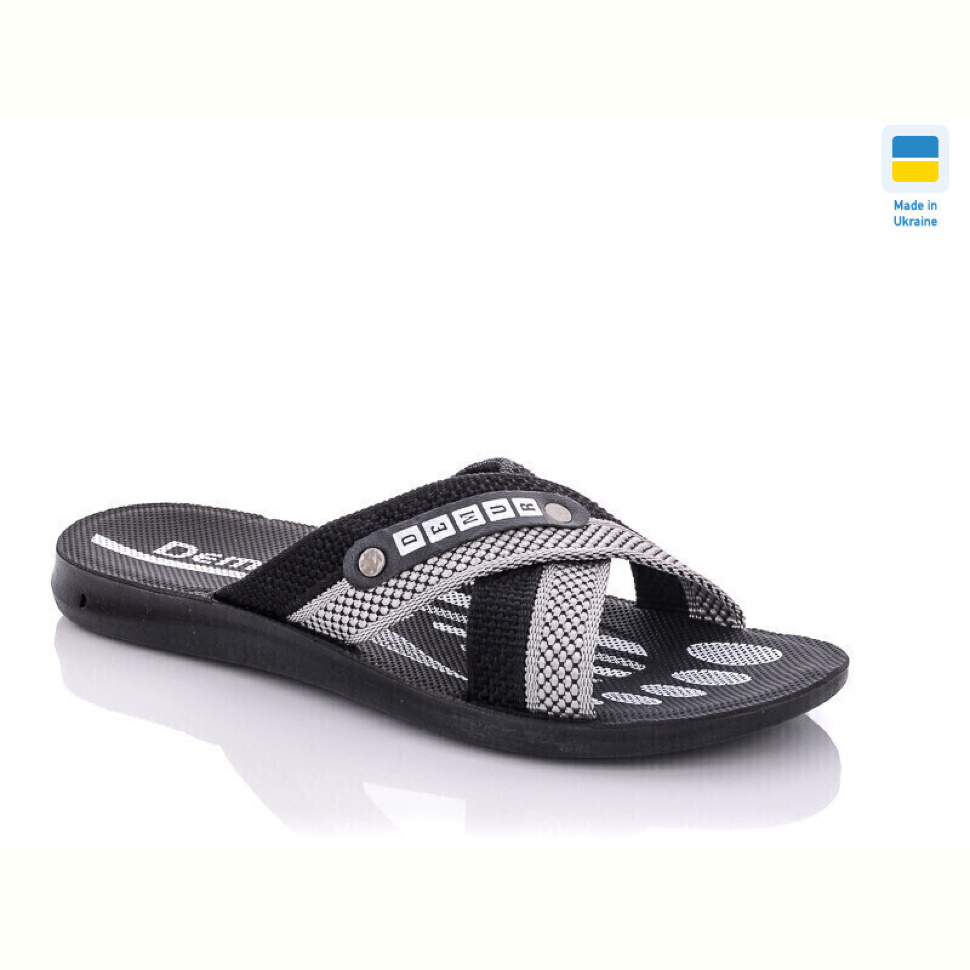 Шлепки DeMur TRK2026-2-STL чорний-сірий Шлепки DeMur TRK2026-2-STL чорний-сірий