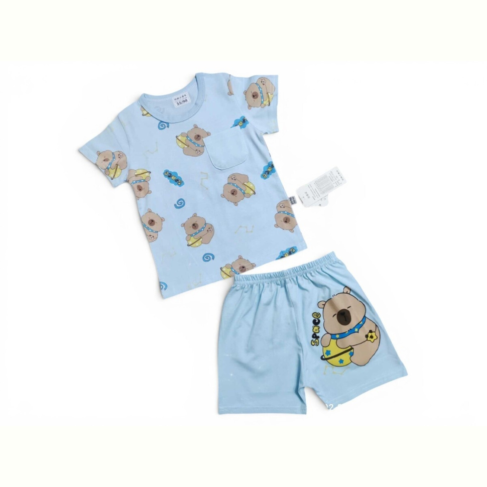 Костюм Kids-modnik 2619 комплект футболка-шорти панда блакитний