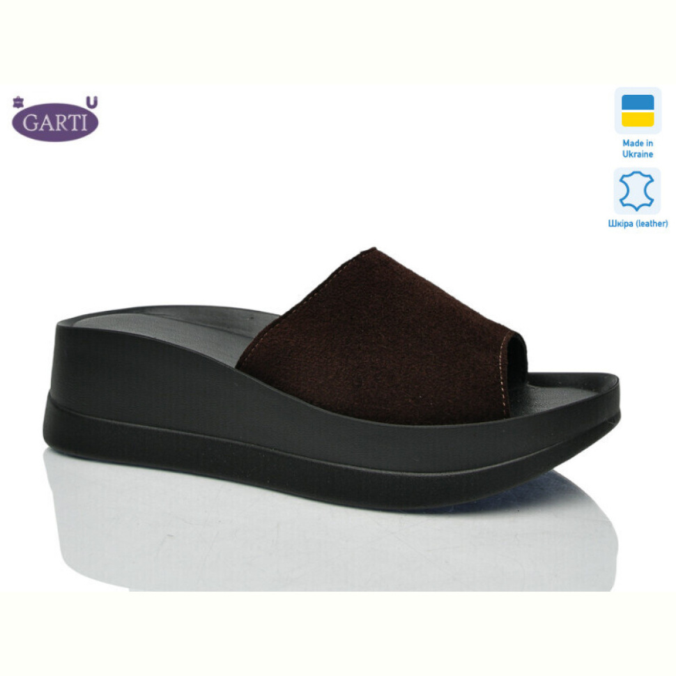 Шлепки Garti 0133 коричневий замш Шлепки Garti 0133 коричневий замш