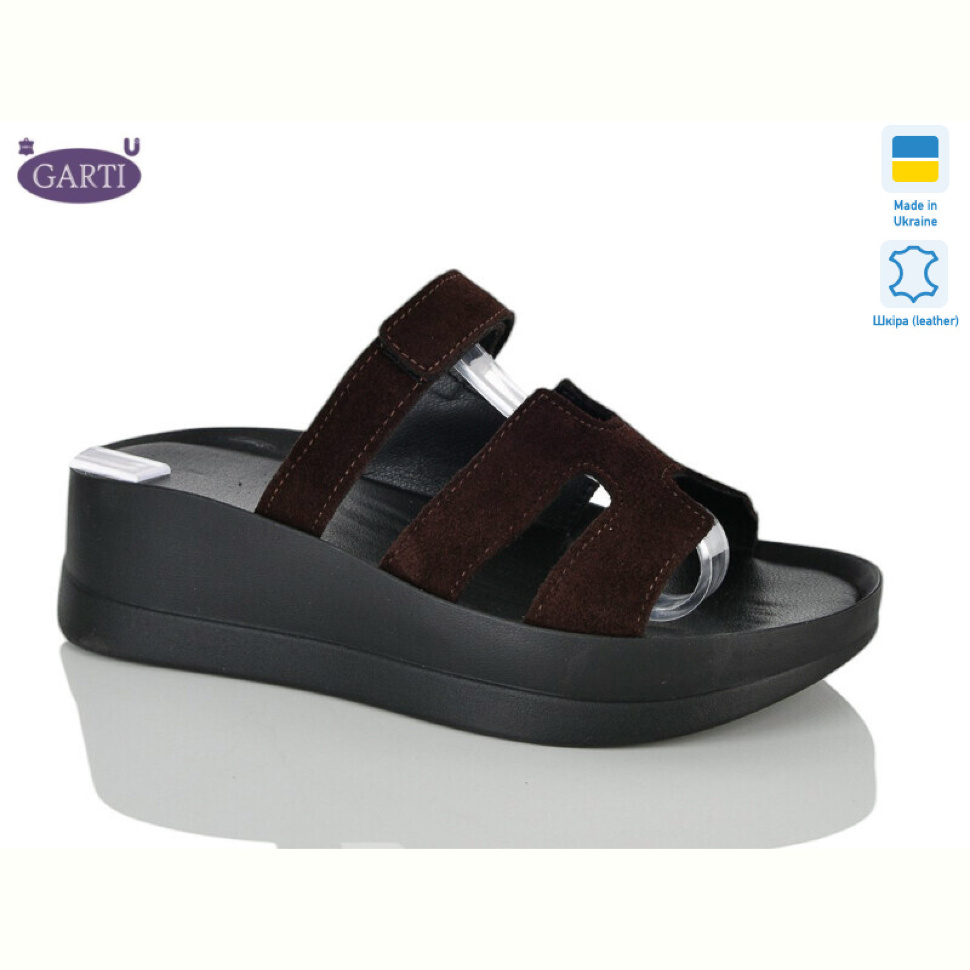 Шлепки Garti 0193 корич замш