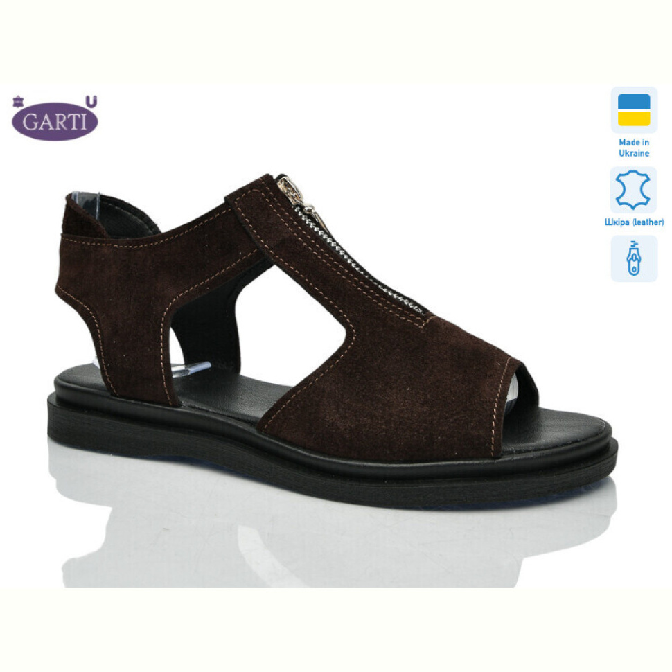 Босоножки Garti 0127 коричневий замш