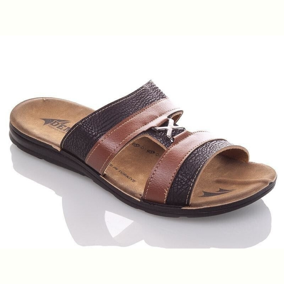 Шлепки DeMur MK2026-2-6833 black-camel
