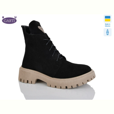 Ботинки Garti 348 чорний замш-беж