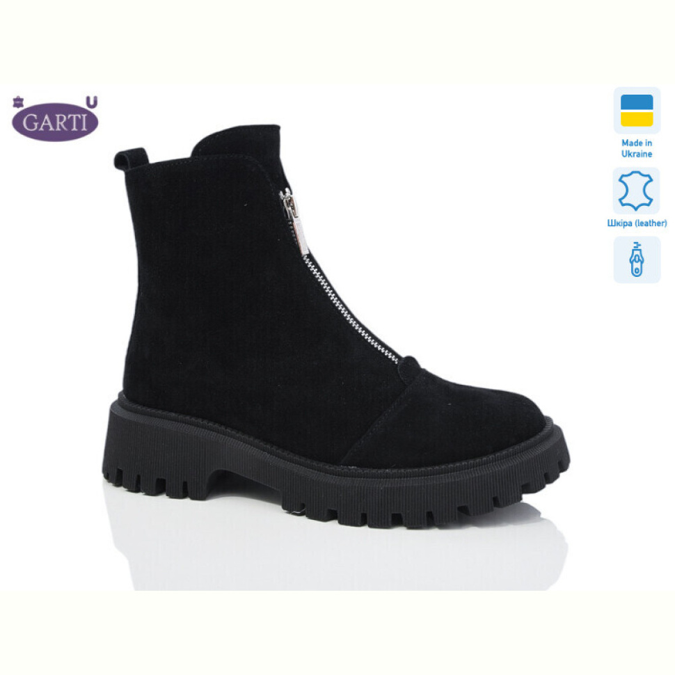 Ботинки Garti 305 чорний замш байка