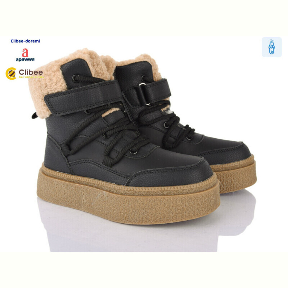 Ботинки Clibee-Doremi HC601 black-khaki