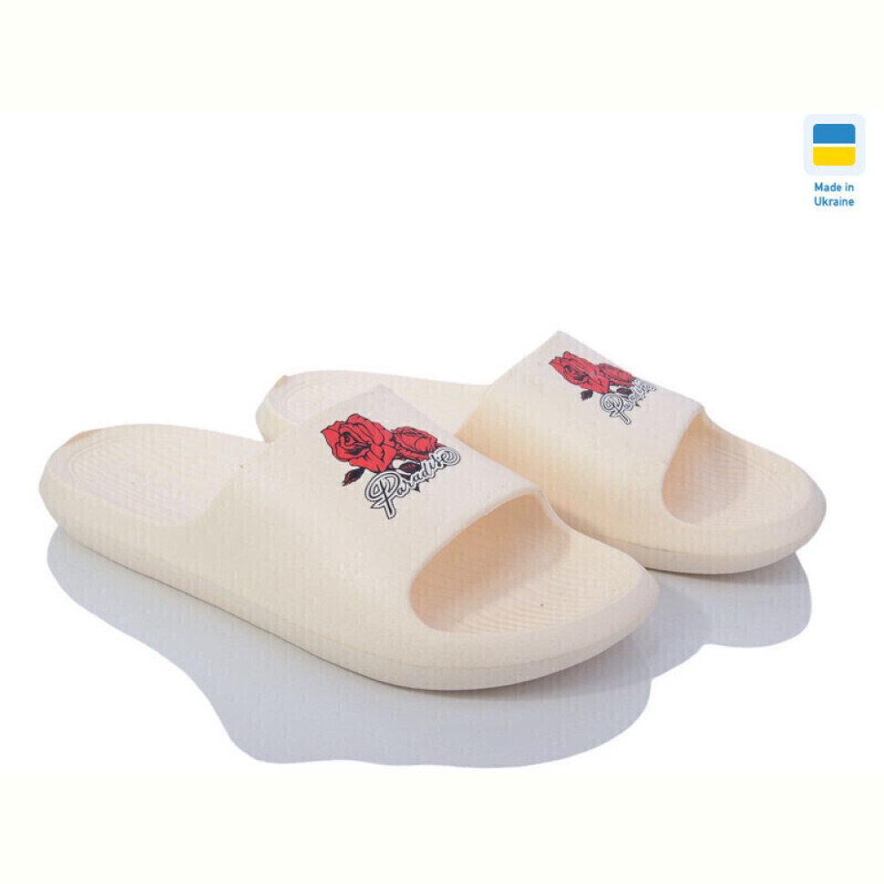 Шлепки Favorit FПЖ45 декор троянда беж