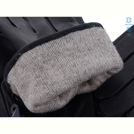 Перчатки RuBi S102М шкіра оленя-хутро black